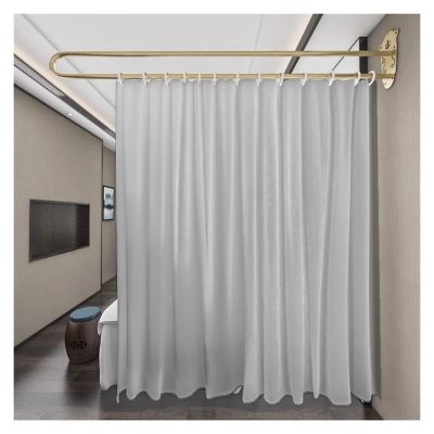 JOMRTS Privacy Dividers for Rooms Curtains, 1 Pack Home Area Separation, U-Shape Wall Mounted Partition Screen for Beauty Salon Condo Basement Playroom Clothing Stores (Grey 2m)