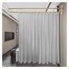 JOMRTS Privacy Dividers for Rooms Curtains, 1 Pack Home Area Separation, U-Shape Wall Mounted Partition Screen for Beauty Salon Condo Basement Playroom Clothing Stores (Grey 2m) view 1