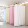 JOMRTS Privacy Dividers for Rooms Curtains, 1 Pack Home Area Separation, U-Shape Wall Mounted Partition Screen for Beauty Salon Condo Basement Playroom Clothing Stores (Grey 2m) view 2