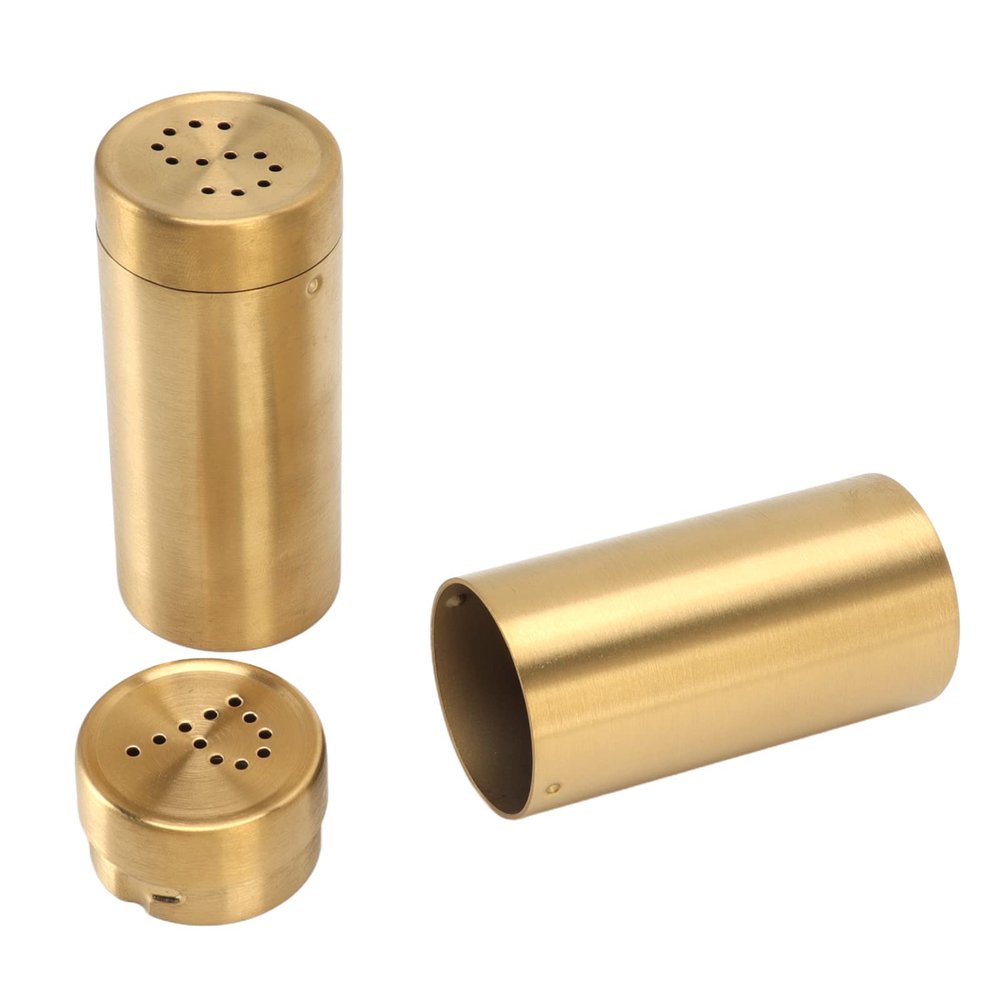 2Pcs Gold Stainless Steel Jar Seasoning Shaker Bottle for Salt Sugar Paprika, Easy to Use, Easy to, Kitchen Accessories