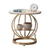 AYQKLNM Small Coffee Table Coffee Table Rock Board Industrial Tea Side Table Cocktail Table Living Room Bedroom Wrought Iron Sofa Side Table Bedside Small Storage Cabinet Small Tea Table view 1