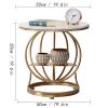 AYQKLNM Small Coffee Table Coffee Table Rock Board Industrial Tea Side Table Cocktail Table Living Room Bedroom Wrought Iron Sofa Side Table Bedside Small Storage Cabinet Small Tea Table view 2