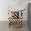 AYQKLNM Small Coffee Table Coffee Table Rock Board Industrial Tea Side Table Cocktail Table Living Room Bedroom Wrought Iron Sofa Side Table Bedside Small Storage Cabinet Small Tea Table view 3