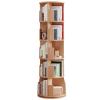 Creative Rotating Bookshelf All Solid Wood Bookshelf Mostly Used for Household Shelves Structurally Stable high Load-Bearing Capacity Suitable for Living Room Bedroom Study Classroom etc (Color : Woo view 1