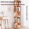Creative Rotating Bookshelf All Solid Wood Bookshelf Mostly Used for Household Shelves Structurally Stable high Load-Bearing Capacity Suitable for Living Room Bedroom Study Classroom etc (Color : Woo view 2