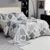 Cmfshape Summer Floral King Bedspread,Romantic Grey Quilt Set King,Reversible Stitched Bedding Set All Season,Soft Lightweight Coverlet with Pillow Cases (Dark Grey, King102 x90) view 2