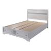HOMES: Inside + Out Dierks Solid Wood Full-Size Platform Bed with 2 Footboard Drawers, Mattress Ready, No Box Spring Required for Bedroom, Guest Room, White view 1