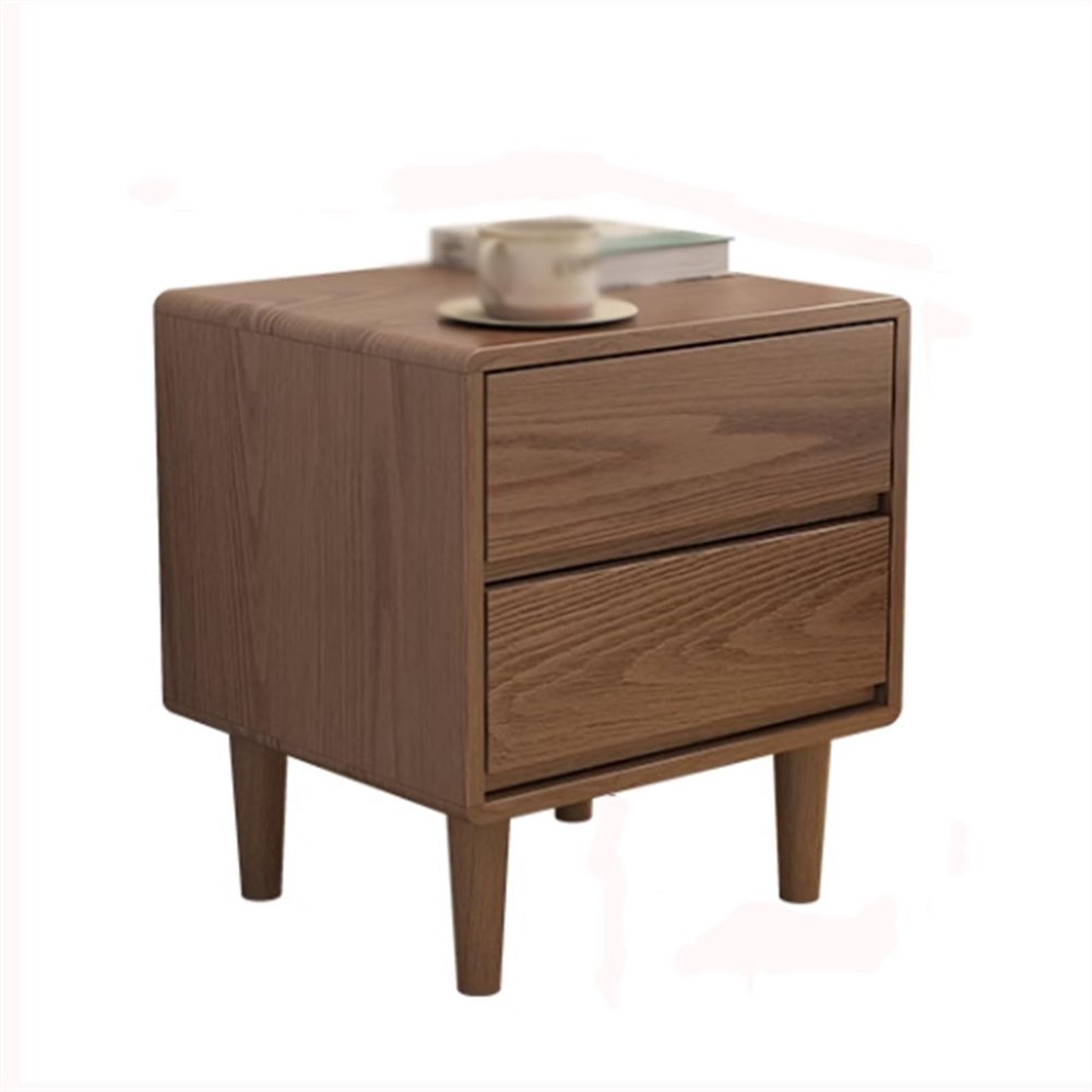 HASMI Night Stand All Wood Nightstand Minimalist Bedroom with Two Drawers with Raised Legs Bedside Table with Hidden Pulls Bedside Furniture Bedside Tables (Color : A), yuqing2022