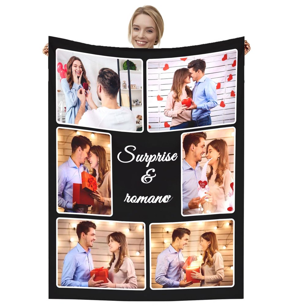 Dmkjdzsw Personalised BlanketCustom Blanket Soft Cosy Custom Blanket for Adults KidsPersonalised Gifts for Mum, Dad, Boyfriend-F-180 * 230CM
