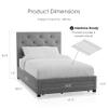 Furniture of America Cuest Fabric Upholstered Twin-Size Platform Bed with Storage Drawer, Button Tufted Headboard, Mattress Ready, No Box Spring Required for Bedroom, Guest Room, Gray view 3