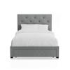 Furniture of America Cuest Fabric Upholstered Twin-Size Platform Bed with Storage Drawer, Button Tufted Headboard, Mattress Ready, No Box Spring Required for Bedroom, Guest Room, Gray view 4