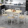 Giantex Dining Table Set for 4, Dining Room Table Set for 4, Breakfast Nook with Kitchen Table, 4 Dining Chairs, Compact Space-Saving Dinette Set for Small Space, Kitchen Table Chairs Set of 4 (Beige) view 1