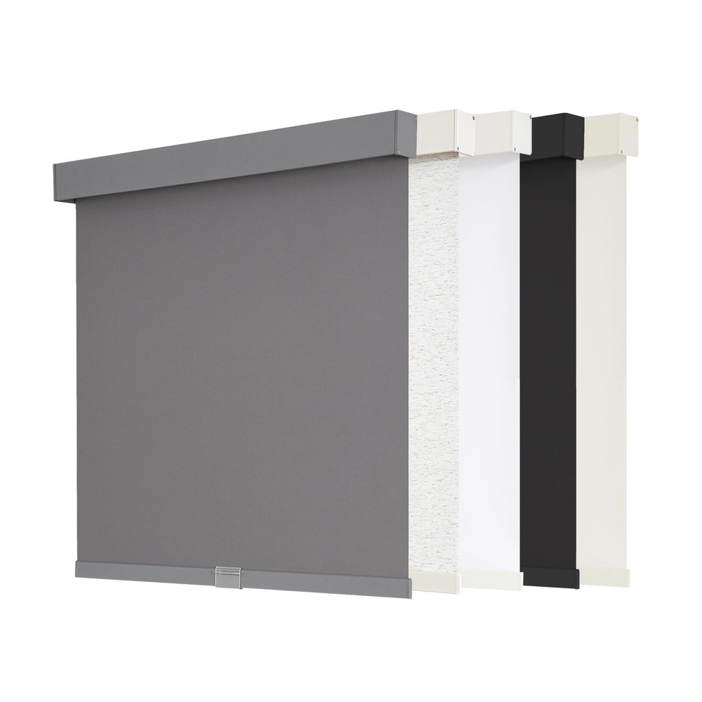 AOSKY Blackout Roller Shades Cordless Blinds for Windows, Free-Stop Shades with Valance, Thermal Insulated Fabric, UV Protection, Natural Woven Blinds for Home and Office (23" W x 72" H, Grey)