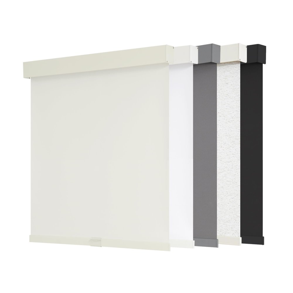 AOSKY Blackout Roller Shades Cordless Blinds for Windows, Free-Stop Shades with Valance, Thermal Insulated Fabric, UV Protection, Natural Woven Blinds for Home and Office (24" W x 72" H, Ivory)