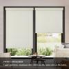 AOSKY Blackout Roller Shades Cordless Blinds for Windows, Free-Stop Shades with Valance, Thermal Insulated Fabric, UV Protection, Natural Woven Blinds for Home and Office (24" W x 72" H, Ivory) view 2