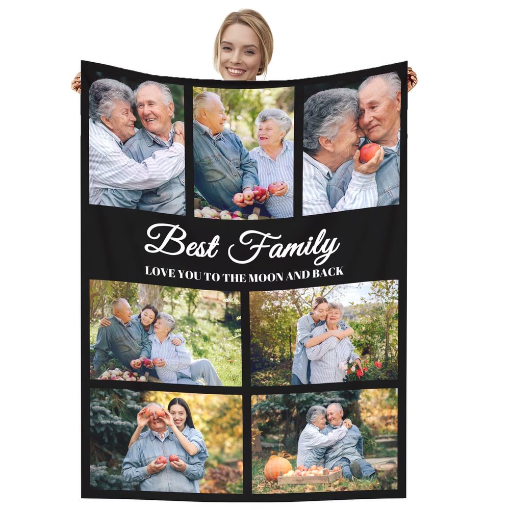 Dmkjdzsw Personalised BlanketCustom Blanket Soft Cosy Custom Blanket for Adults KidsPersonalised Gifts for Mum, Dad, Boyfriend-G-75 * 100CM