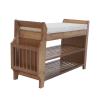 Bamboo Cushion Storage Shelf with Soft Seat Shoe Bench Shoe Rack Organizer for Hallway, Entryway, Living Room, Bedroom, Balcony(3 Tiers-30.9 * 19.49 * 11.61in) view 4