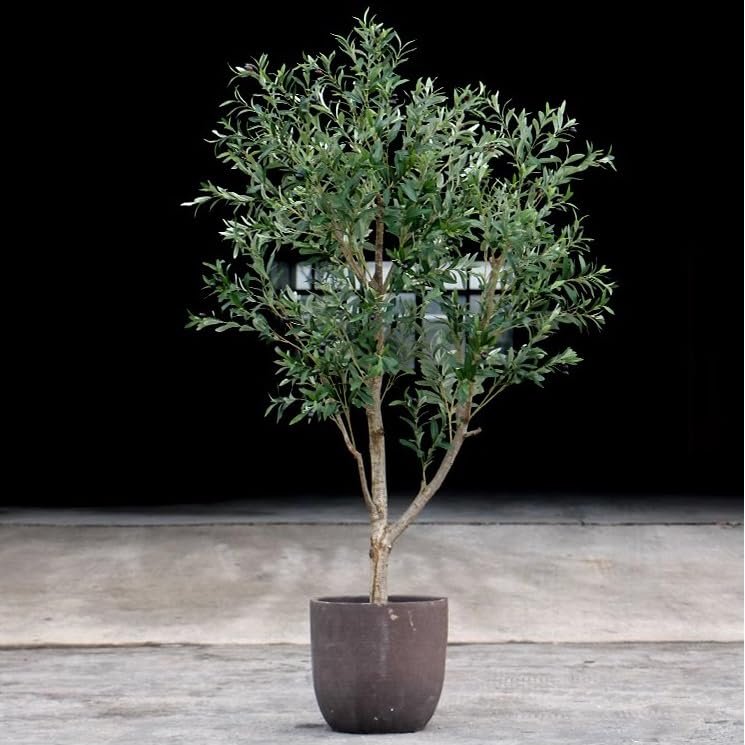 Artificial Olive Tree Faux Silk Plant, Indoor Fake Olive Tree with Natural Wood Trunk & Lifelike Fruits, Perfect for Modern Home Office Living Room Floor Decor (Size : 1mx0.9m)