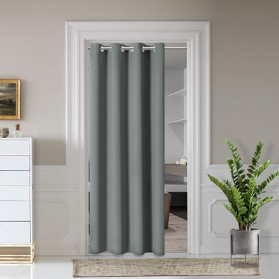 AOSKY Door Curtains for Doorway Privacy, Dark Grey Grommet Closet Curtains for Bedroom, Door Window Curtain, Light Blocking Thermal Insulation Drapes for Living Room Set of 1 Panels, 52" W x 72" L