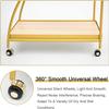 HAOKAZLBR Bar Serving Cart for Hotel Luxury Restaurant, Mini Bar Cart Metal Frame Kitchen Cart on Wheels with 2 Wood Shelves and Casters for Small Spaces Home Kitchen Club, oujinmm2024327 view 3