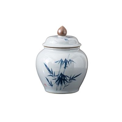 Tea Jars Creative Hand-painted General Jar Ceramic Tea Jar Large Sealed Jar Household Loose Tea Storage Container Tea Jar Tea Storage Containers with Lids (Color : B, Size : Medium)