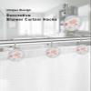 Ocean Shower Curtain Hooks, Summer Retro Turtle Starfish Shell Orange Blue 12PCS Shower Curtain Hooks Rings for Bathroom Stainless Steel Rust Resistant Shower Curtain Hangers view 3