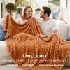 Bedsure GentleSoft Orange Fall Throw Blanket for Couch - Cozy Soft Blankets for Women, Cute Small Fall Throws for Girls, Orange, 50x60 Inches view 2
