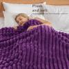 Exclusivo Mezcla King Size Flannel Fleece Blanket, Super Soft Striped Jacquard Bed Blanket, Lightweight Fuzzy Cozy for All Seasons, 90x104 Inches, Purple view 2