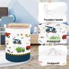 Clastyle Large Construction Truck Kid Laundry Hamper with Handle Boy Bedroom Bathroom Nursery Collapsible Clothes Toy Storage Basket with Lid, Blue Vehicle, 40x50 cm view 4