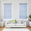 HWDERA Cordless Custom Zebra Roller Shades and Blinds [Cordless Basic, Blue, 76W*(Highly Customized)] Dual Layer Sheer or Privacy Light Control, Day and Night Window Drapes, 8 to 100 inch Wide view 1