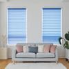 HWDERA Cordless Custom Zebra Roller Shades and Blinds [Cordless Basic, Blue, 76W*(Highly Customized)] Dual Layer Sheer or Privacy Light Control, Day and Night Window Drapes, 8 to 100 inch Wide view 2