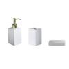 SSRURYWZ Countertop Soap Dispensers, 3 Pcs or 4 Pcs Ceramic Manual soap Dispenser with Stainless Steel Pump, Refillable, 11.10oz Soap dispensers, Threepiece set view 1