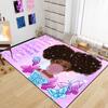 African Black Girl Rugs for Girls Bedroom Living Room Kids Rugs for Bedroom Girls Room Decor Soft Carpets Cute Princess with Purple Butterfly Floor Mats, 3'4' view 1