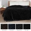 Exclusivo Mezcla Twin Size Flannel Fleece Blanket, Super Soft Striped Jacquard Bed Blanket, Lightweight Fuzzy Cozy for All Seasons, 60x80 Inches, Black view 3