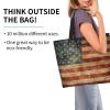 MANQINF American Flag USA Tote Bag Beach Bag Large Capacity Grocery Bag Reusable Shopping bags for Women view 2