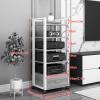 5-Tier Movable Audio Tower AV Media Stand CD Player Stand Stereo Component Storage Cabinet and Open Media Center with Height Adjustable Wooden Shelf and Drawer for Home/Office/Theater ( Color : B , Si view 2