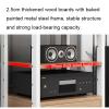 5-Tier Movable Audio Tower AV Media Stand CD Player Stand Stereo Component Storage Cabinet and Open Media Center with Height Adjustable Wooden Shelf and Drawer for Home/Office/Theater ( Color : B , Si view 4