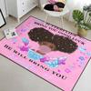 FJKJHKGJ Black Girl Rug, African Black Girl Rug for Teen Room Living Room Pink Soft Yoga Mats, 3'5' view 1