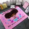 FJKJHKGJ Black Girl Rug, African Black Girl Rug for Teen Room Living Room Pink Soft Yoga Mats, 3'5' view 2