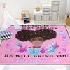 FJKJHKGJ Black Girl Rug, African Black Girl Rug for Teen Room Living Room Pink Soft Yoga Mats, 3'5' view 4