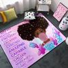 African Black Girl Rugs for Girls Bedroom Living Room Kids Rugs for Bedroom Girls Room Decor Soft Carpets Cute Princess with Purple Butterfly Floor Mats, 3'5' view 1