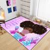 African Black Girl Rugs for Girls Bedroom Living Room Kids Rugs for Bedroom Girls Room Decor Soft Carpets Cute Princess with Purple Butterfly Floor Mats, 3'5' view 2