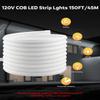Aclorol 150FT Outdoor White LED Strip Lights Waterproof AC 110V 120V IP68 COB LED Rope Light for Outside with Self-Adhesive for Patio Yards Garden Lighting Decoration Cold White 6000K view 2