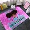 FJKJHKGJ African Black Girl Rugs for Bedroom Living Room Cute Black Girl Blow Bubble Gum Area Rug for Girls Kids Room Art Fashion Floor Mat Decor, 2'5''4' view 2