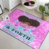 FJKJHKGJ African Black Girl Rugs for Bedroom Living Room Cute Black Girl Blow Bubble Gum Area Rug for Girls Kids Room Art Fashion Floor Mat Decor, 2'5''4' view 3