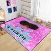 FJKJHKGJ African Black Girl Rugs for Bedroom Living Room Cute Black Girl Blow Bubble Gum Area Rug for Girls Kids Room Art Fashion Floor Mat Decor, 2'5''4' view 4