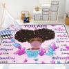 Black Girl Rugs, African Black Girls Carpets for Bedroom Living Room Kids Rugs for Bedroom Girls Room Decor Cute Princess Butterfly Rug Soft Floor Yoga Mats, 3'5' view 3