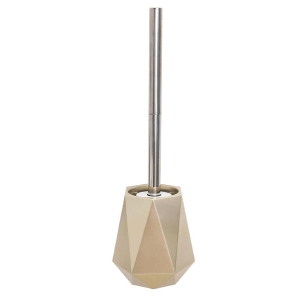 MUYRJLZX Compact Toilet Brushes with Silicone Brush Head Toilet Brush Wall Hanging Floor Dual-use Toilet Bowl Brush for Bathroom, Gold