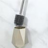 MUYRJLZX Compact Toilet Brushes with Silicone Brush Head Toilet Brush Wall Hanging Floor Dual-use Toilet Bowl Brush for Bathroom, Gold view 3