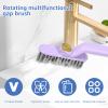DJAPWPX 3Pcs Rotating Crevice Cleaning Brush with 5 Rags Multifunctional Gap Cleaning Brush Household Cleaning Brush Hand Tool Handheld Dead Corner Cleaning Brush for Kitchen Bathroom view 2